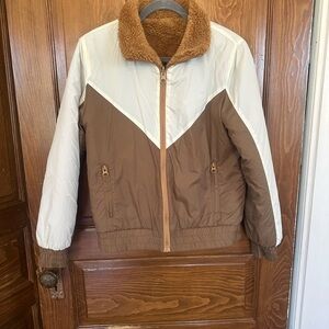 Zyia Camel Sierra Fleece Reversible Jacket